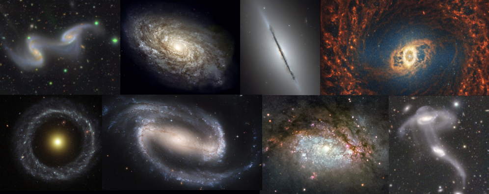 Image showing a collection of galaxies
									with a diverse set of morhologies and structures.